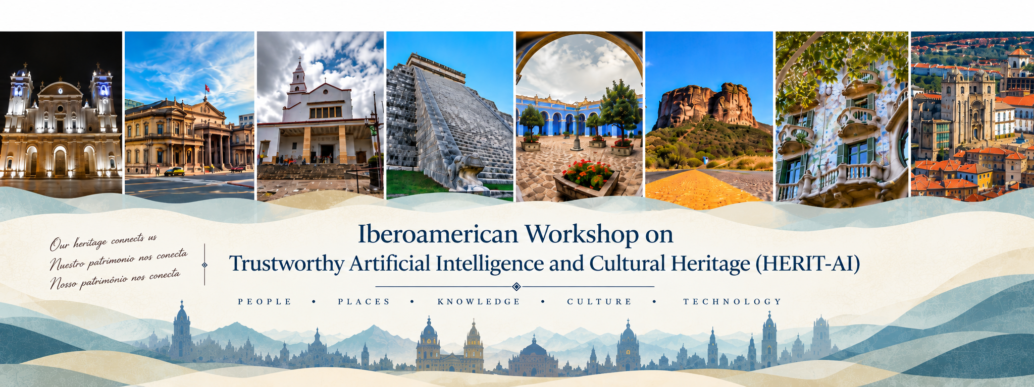 HERIT-AI workshop banner featuring Iberoamerican cultural heritage