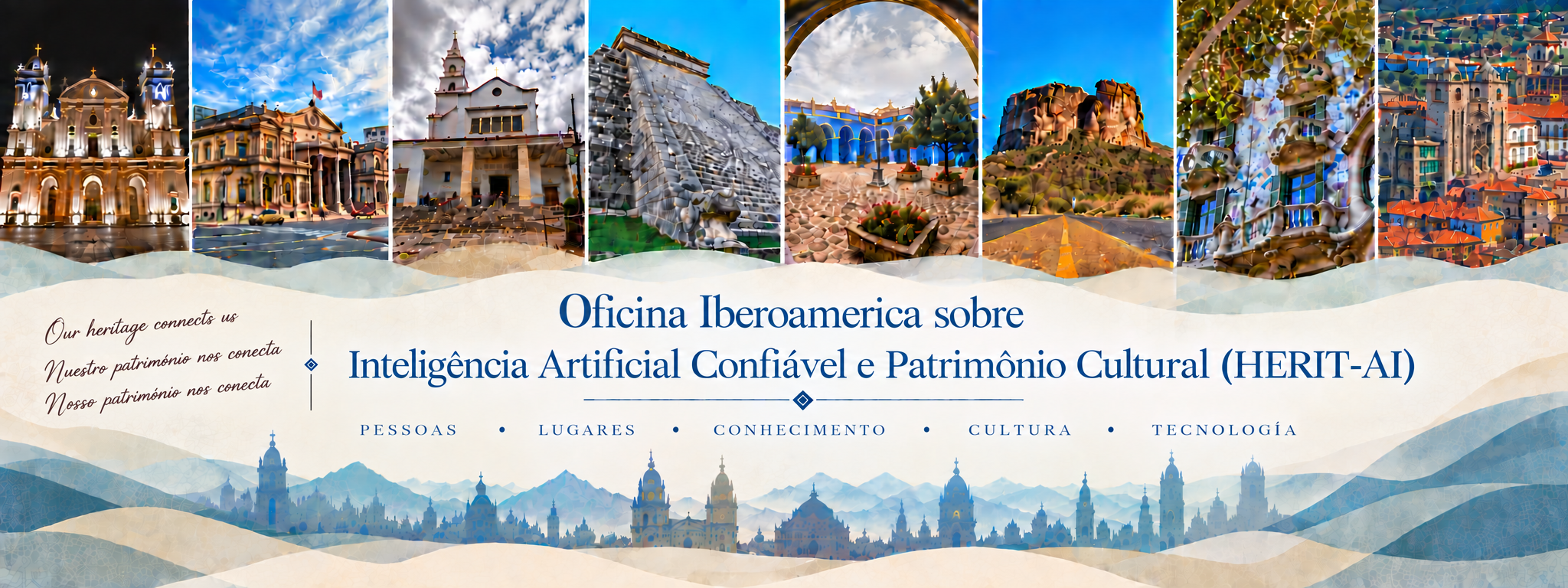 HERIT-AI workshop banner featuring Iberoamerican cultural heritage